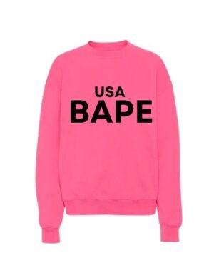USA Bape Pink Crewneck Pullover