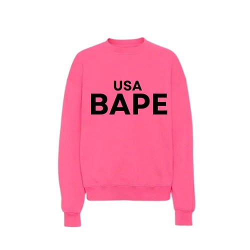 USA Bape Pink Crewneck Pullover