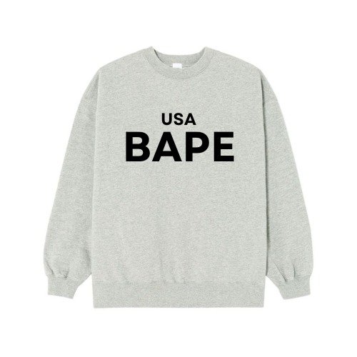 Gray USA Bape Crewneck Sweatshirt